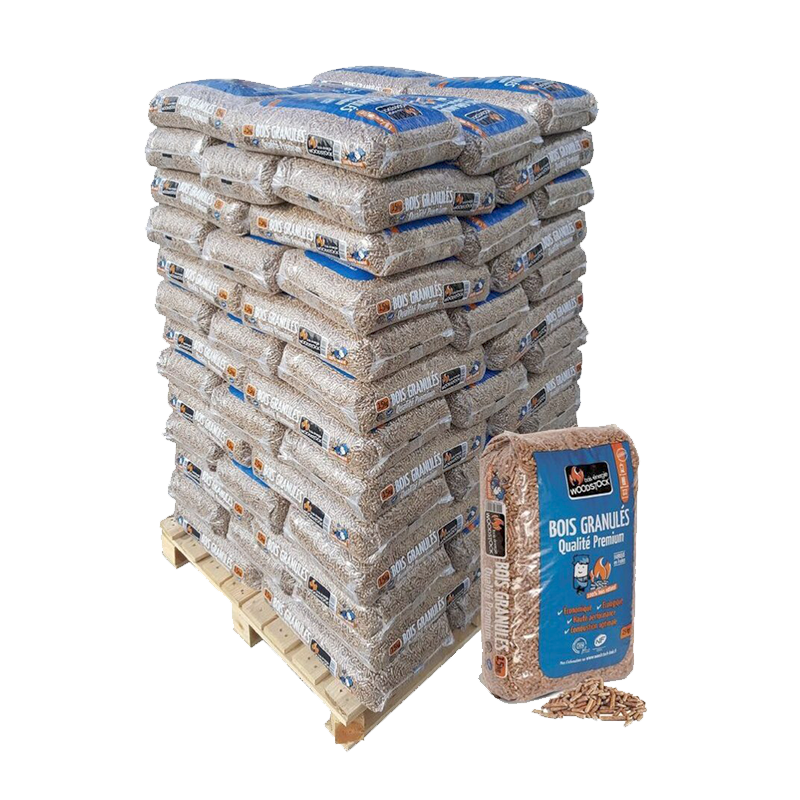 Holzpellets Woodstock Premium – Palette 1170 kg (78 Säcke à 15 kg)
